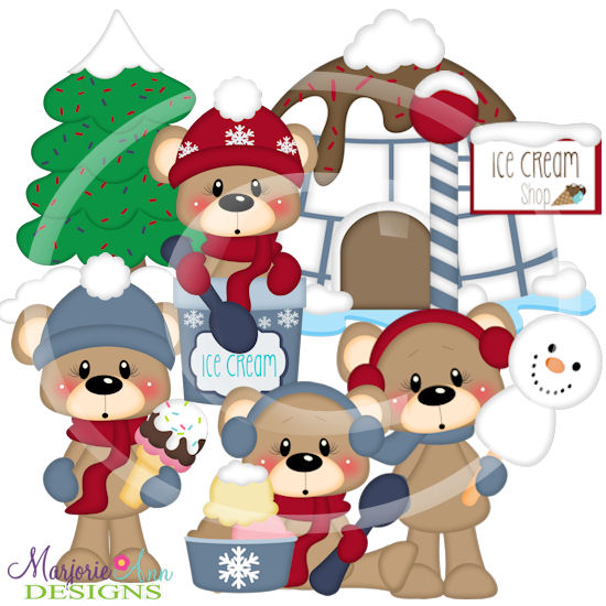 Franklin Winter Ice Cream Shop SVG Cutting Files + Clipart - Click Image to Close
